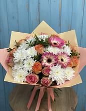 Букет цветов из:  Розы, Герберы и Хризантемы в Солнечногорске