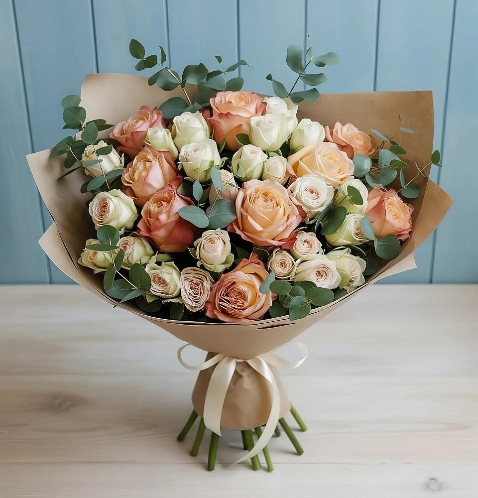 Букет цветов из: Альстромерии и Розы в Солнечногорске