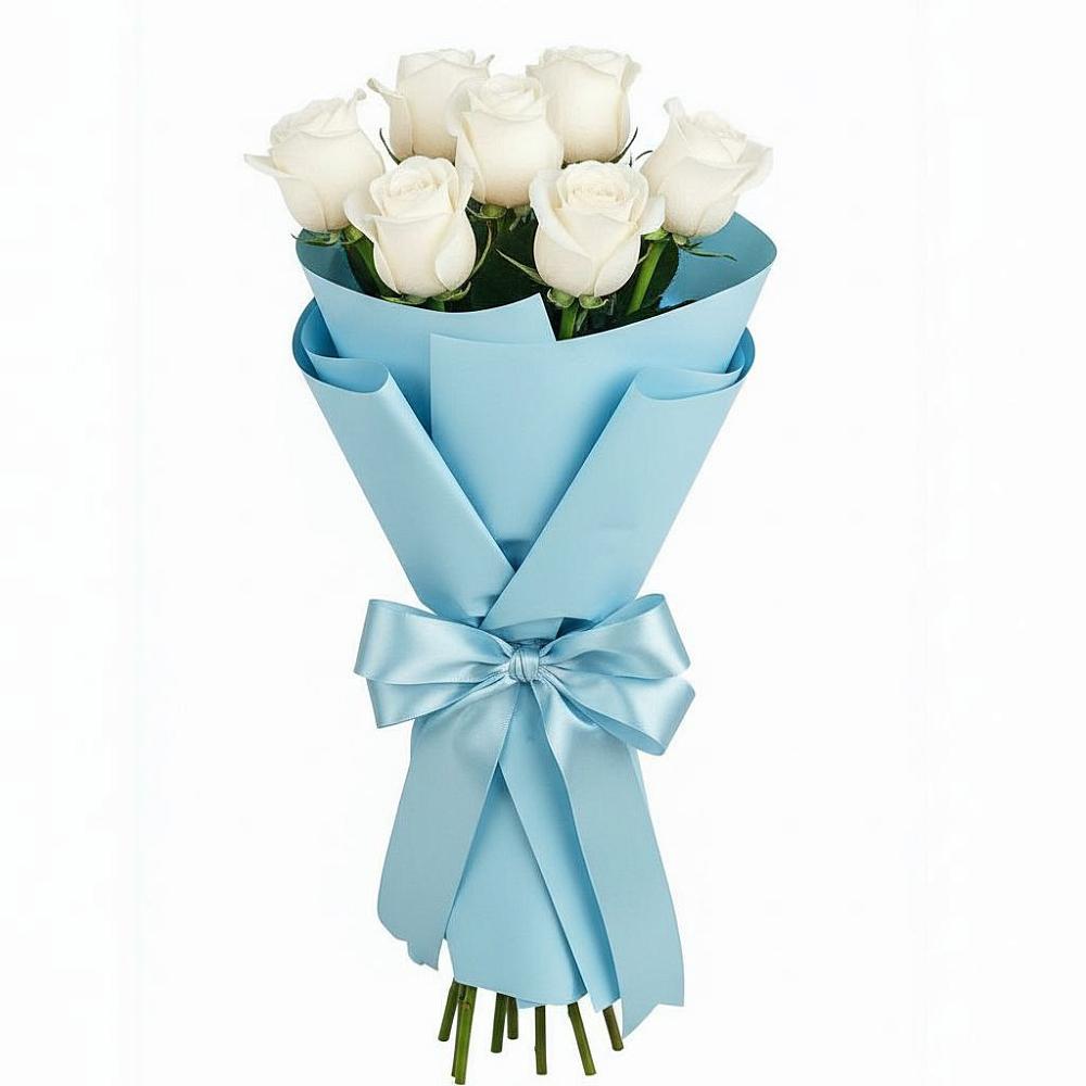 Букет 7 белых роз Проуд в Солнечногорске