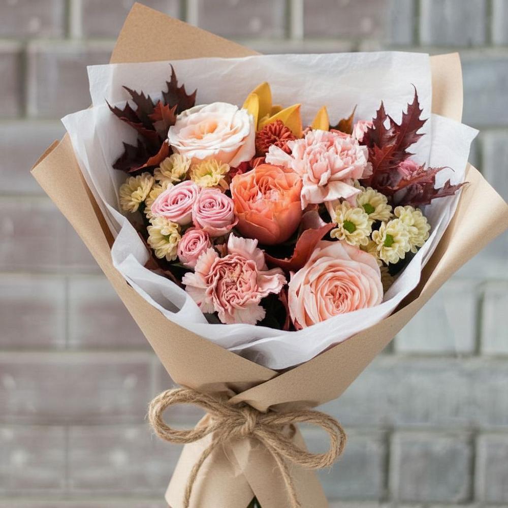 Букет цветов из: Гвоздики, Хризантемы и Розы в Солнечногорске