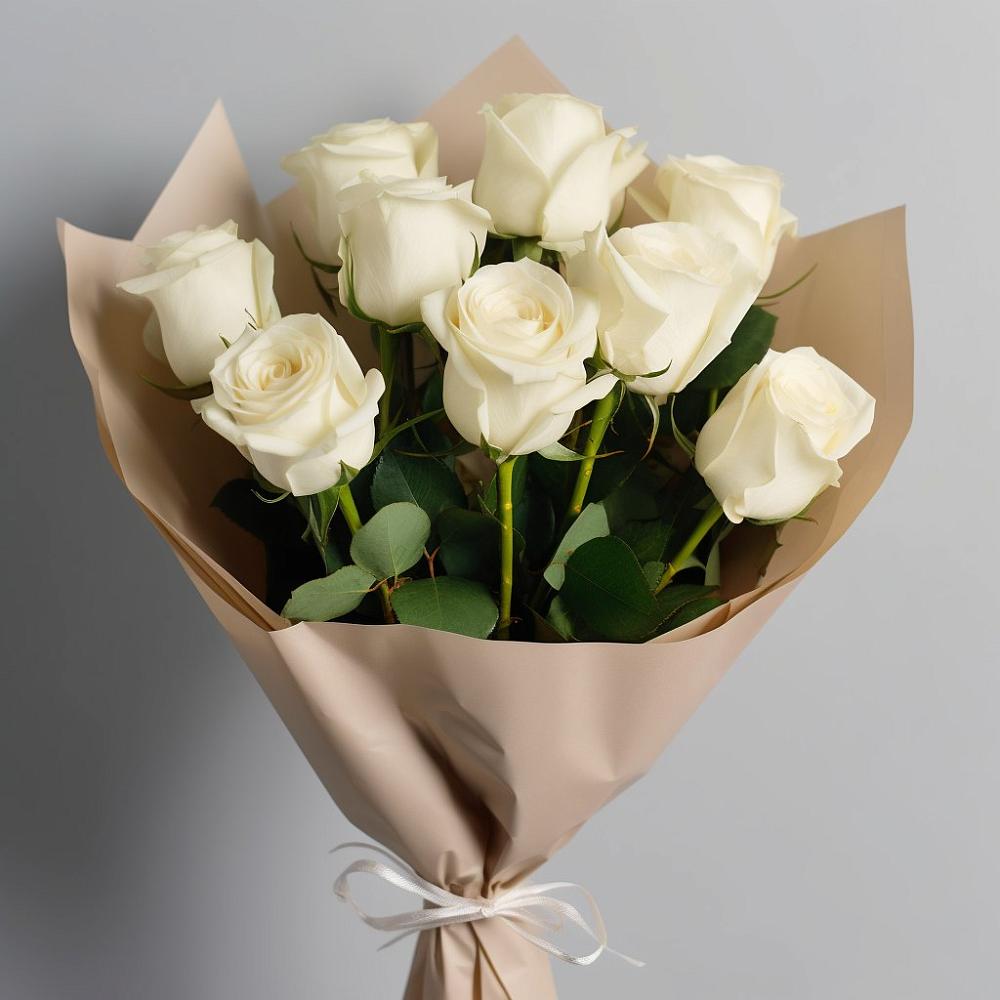 Букет 9 Белых роз Эдлесс Лав в Солнечногорске