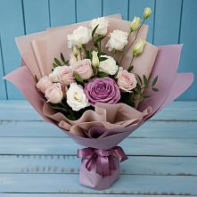 Букет цветов из:  Розы и Лизиантусы #REPLACE_PRED# Солнечногорске