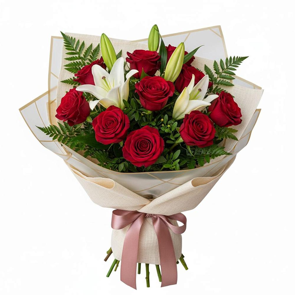 Букет цветов из: Лилии и Розы в Солнечногорске