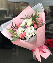 Букет цветов из:  Розы, Лизиантусы и Хризантемы в Солнечногорске