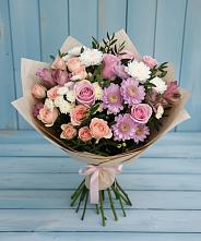 Букет цветов из:  Хризантемы, Розы и Альстромерии #REPLACE_PRED# Солнечногорске