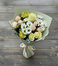Букет цветов из:  Альстромерии, Розы и Хризантемы в Солнечногорске